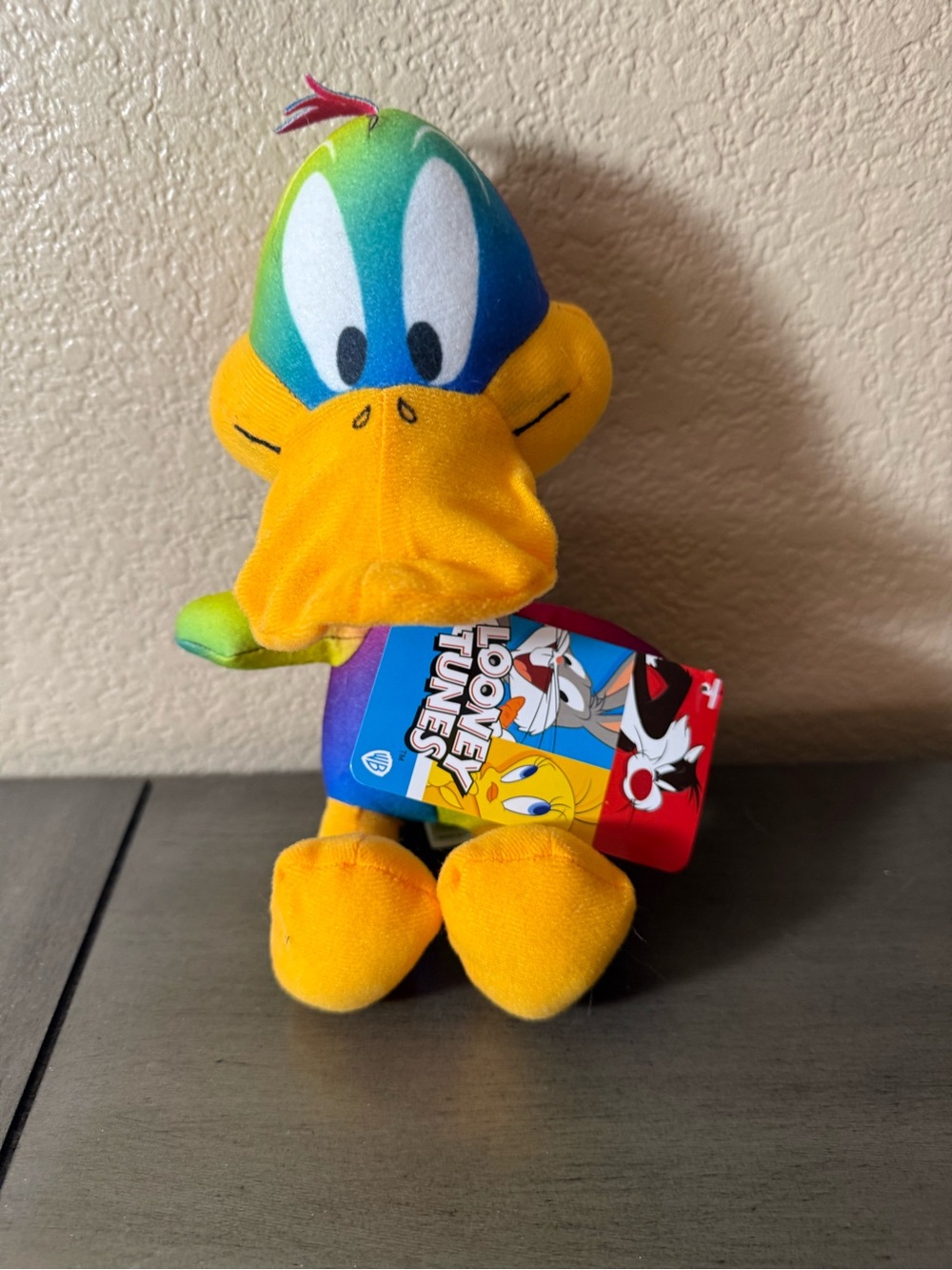 Looney Tunes Gradient Daffy Duck Plush Rainbow WB NWT